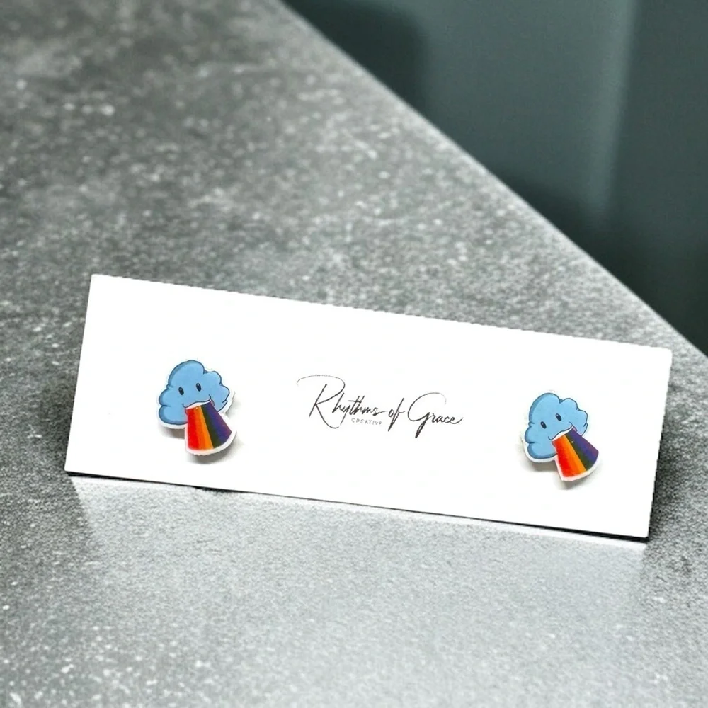 Cloud with Rainbow Earrings - Add a Burst of Joy to Your Day! 🌈 NWT Studs